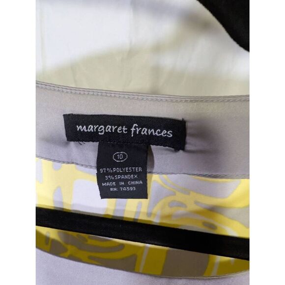 Margaret Frances Gray and Yellow Belted Top/Tunic Women's Size 10 - Picture 3 of 4